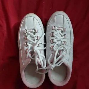 Woman Size 7.5 White Skechers Sneakers {004}